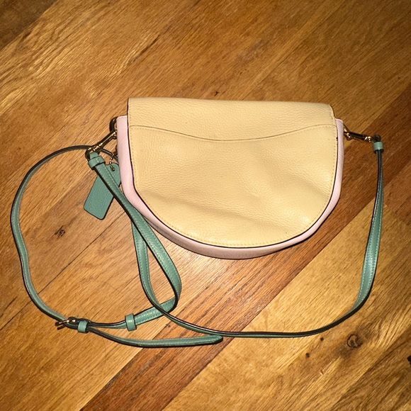 Coach Ellen Crossbody Purse In Colorblock, Yellow Pink and Green Bag - Picture 6 of 6